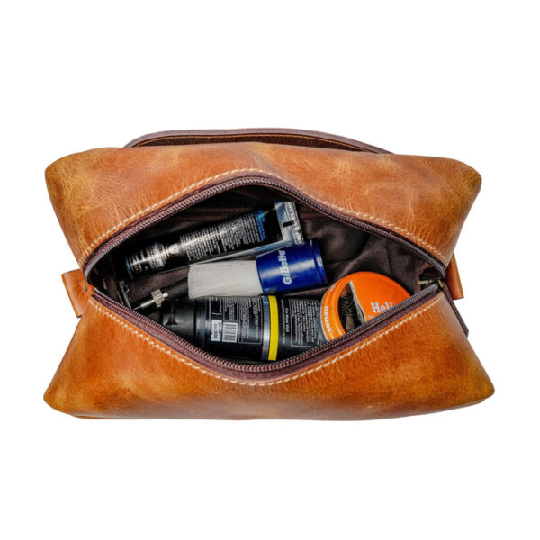 Men Leather Bag Travel Dopp Kit 336 - Image 4