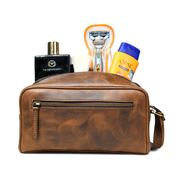 Men Leather Bag Travel Dopp Kit 332 - Image 2