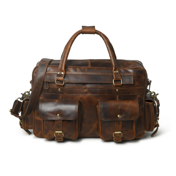 Men Leather Bag Travel Briefcase - Image 2