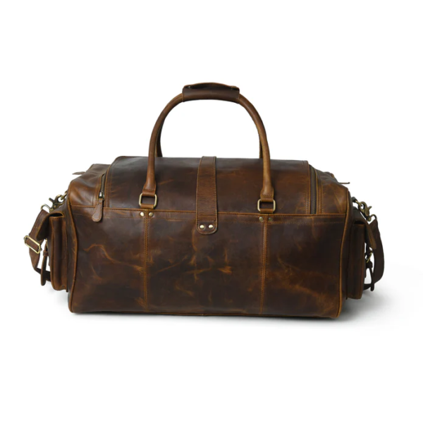 Men Leather Bag Gold Duffel II - Image 3