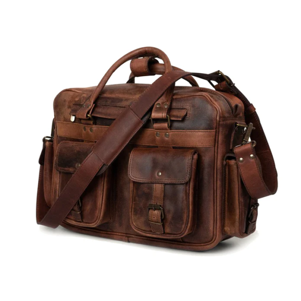 Men Leather Bag Pilot Briefcase