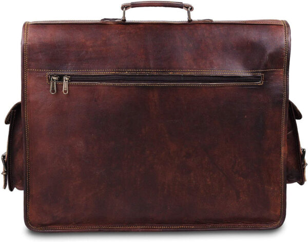 Men Leather Bag Retro Briefcase - Image 3