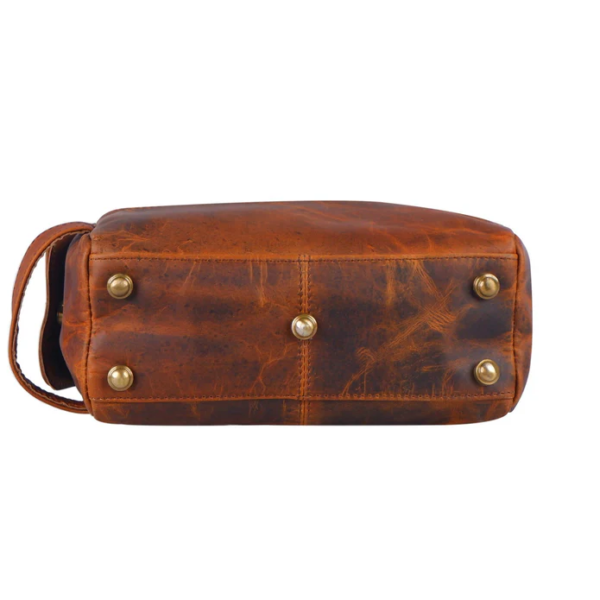 Men Leather Bag Travel Dopp Kit - Image 3