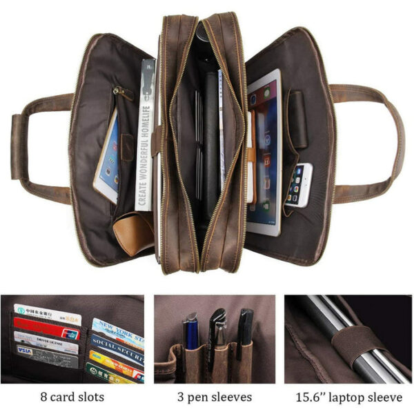 Men Leather Bag Travel Dopp Kit 358 - Image 3