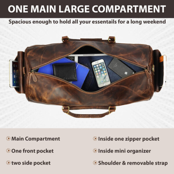 Men Leather Bag Travel Dopp Kit 30 501 - Image 3